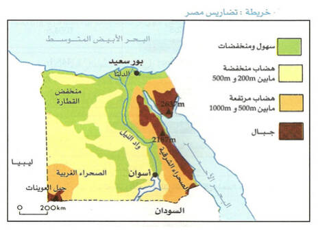 خريطة تضاريس مصر