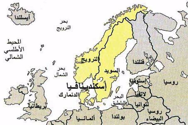 خريطة الدول الإسكندنافية